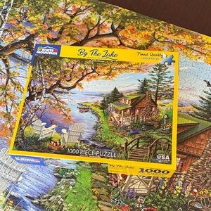 White Mountain “By the Lake” Autumn Lake Puzzle - 1000 pieces